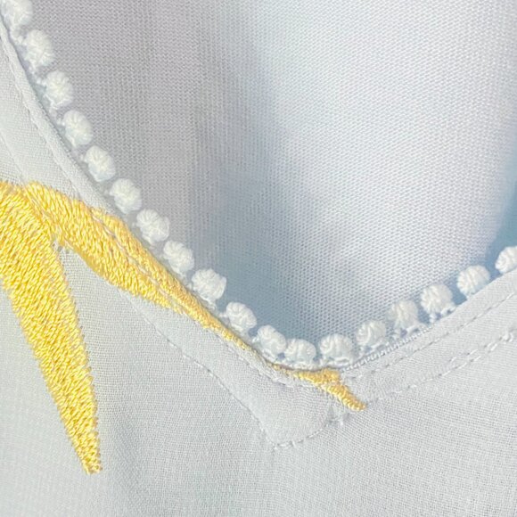Beautiful TINY Embroidered Boho Blouse – Light Blue, Size L, Made in China - Picture 12 of 12